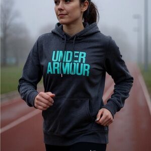 Under Armour Gray Hoodie with Blue Logo